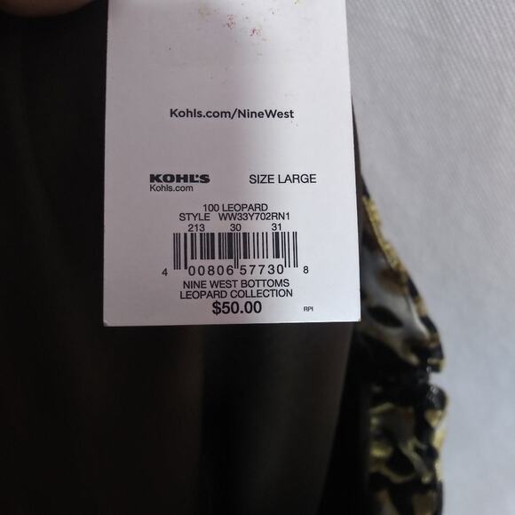 Nine West Jacquard Mini Skirt Leopard Print NWT Size L - Picture 8 of 10